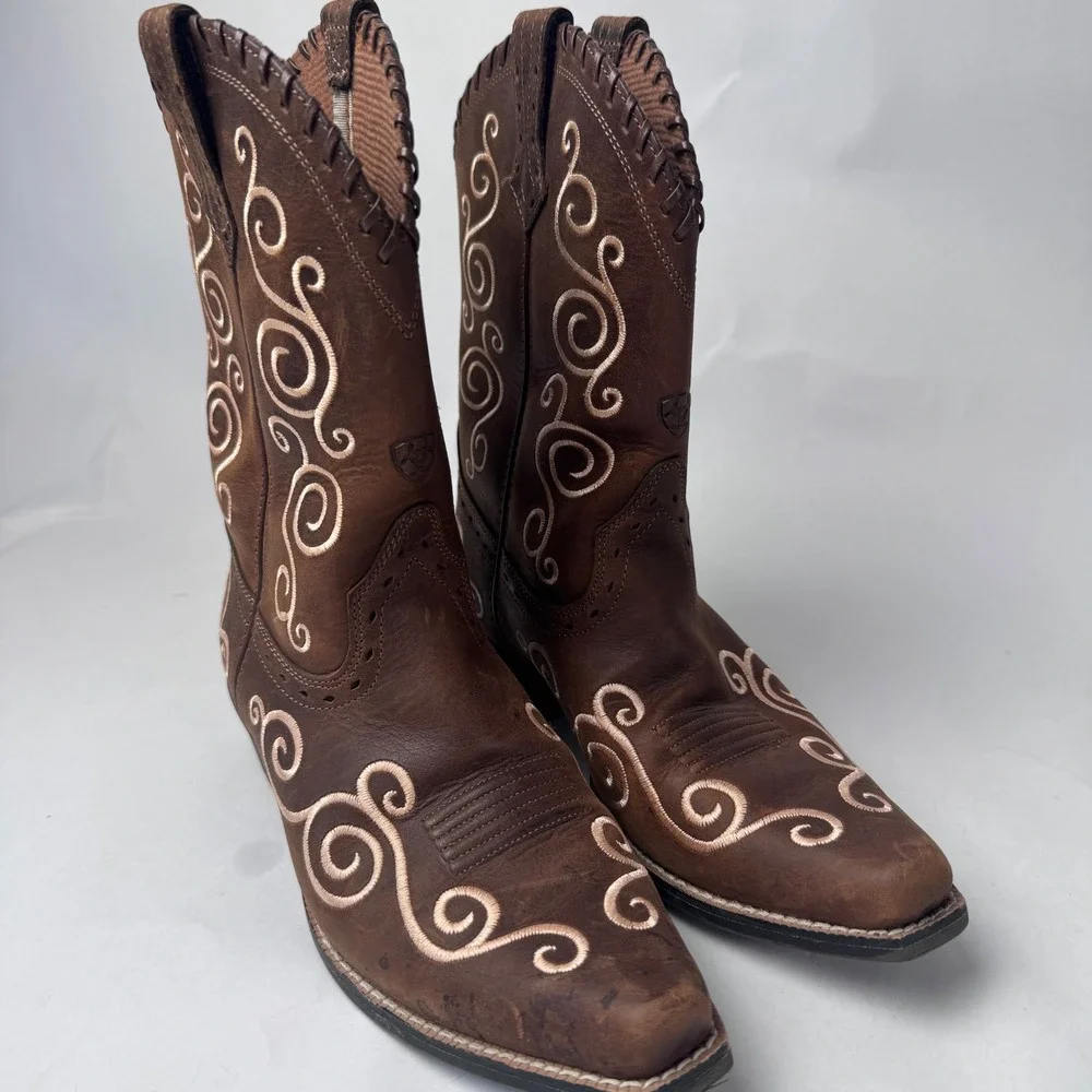 Ariat Shellen Youth Girls 3 Leather Western Brown Boots